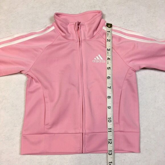 NWT Adidas Toddler Girls 12M 2 Piece Set Tracksuit Jacket Jogger Sweatpants Pink - Picture 9 of 16